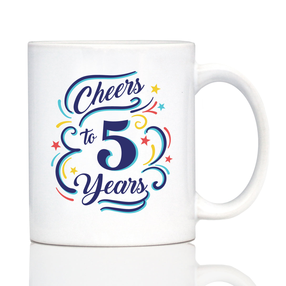 Cheers to Years - Anniversary Party Cups &amp; Decor - Engraved Glasses &amp; Color Ceramic Coffee Mugs