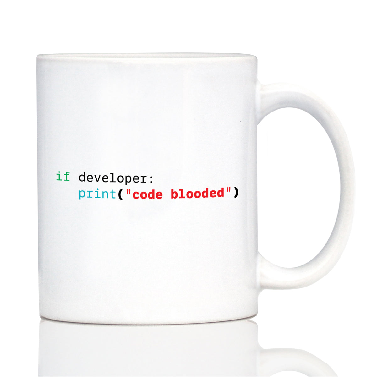 Code Blooded Coffee Mug Funny Tech Gifts for Programmer, Coder & Computer Geeks White Ceramic Coffee Cup