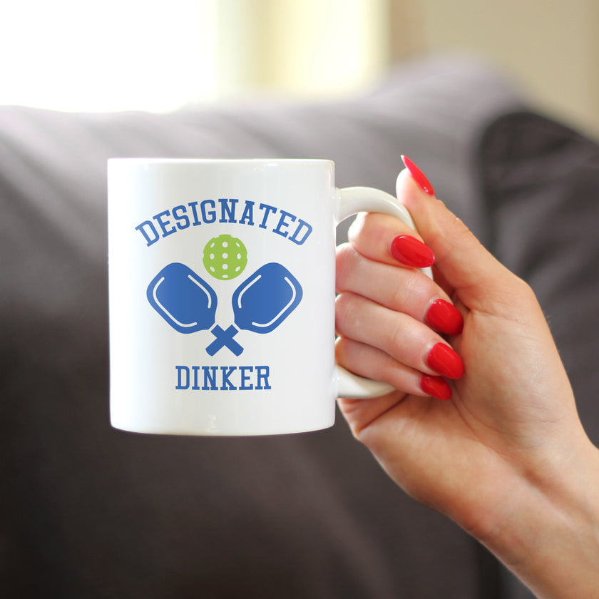 Designated Dinker - Funny Pickleball Coffee Mug Gifts for Women and Men