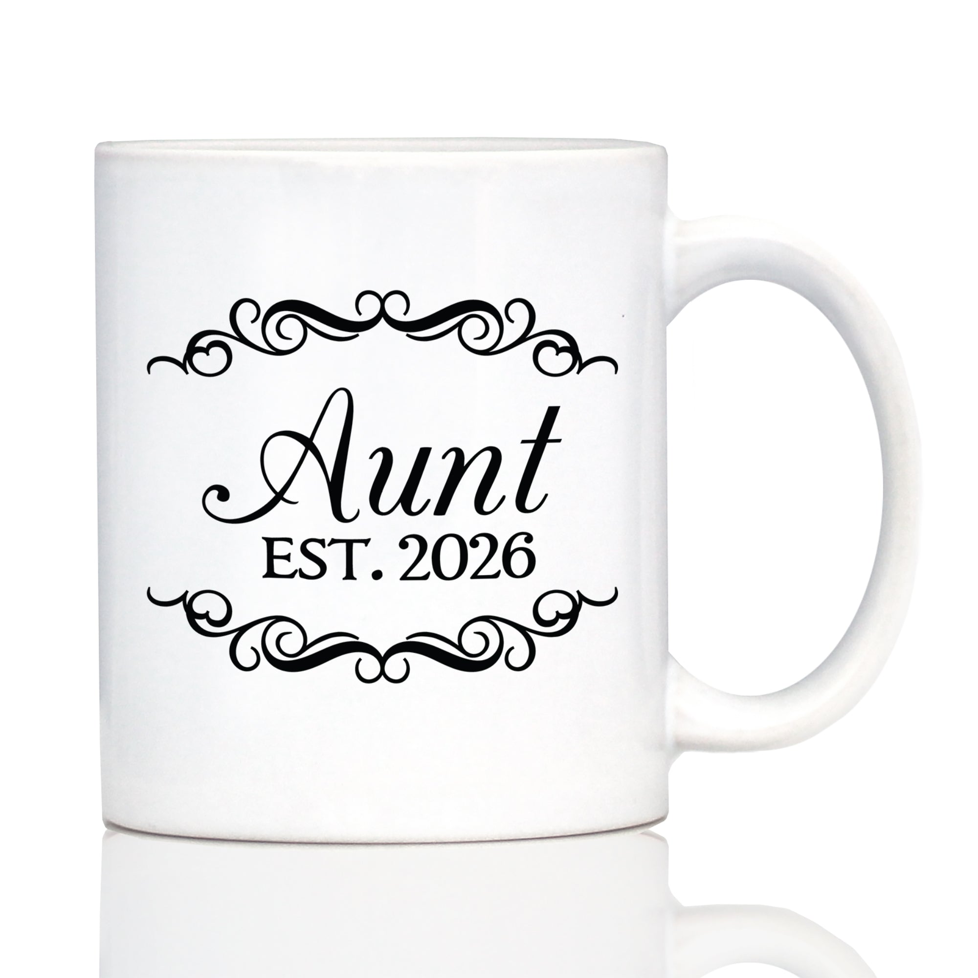Aunt Est 2026 - Coffee Mug - New Aunt Gift for First Time Aunts - Decorative White Ceramic Coffee Cup