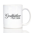 Godfather Est 2026 - Coffee Mug - New Godfather Gift for First Time Godparents - Decorative White Ceramic Coffee Cup