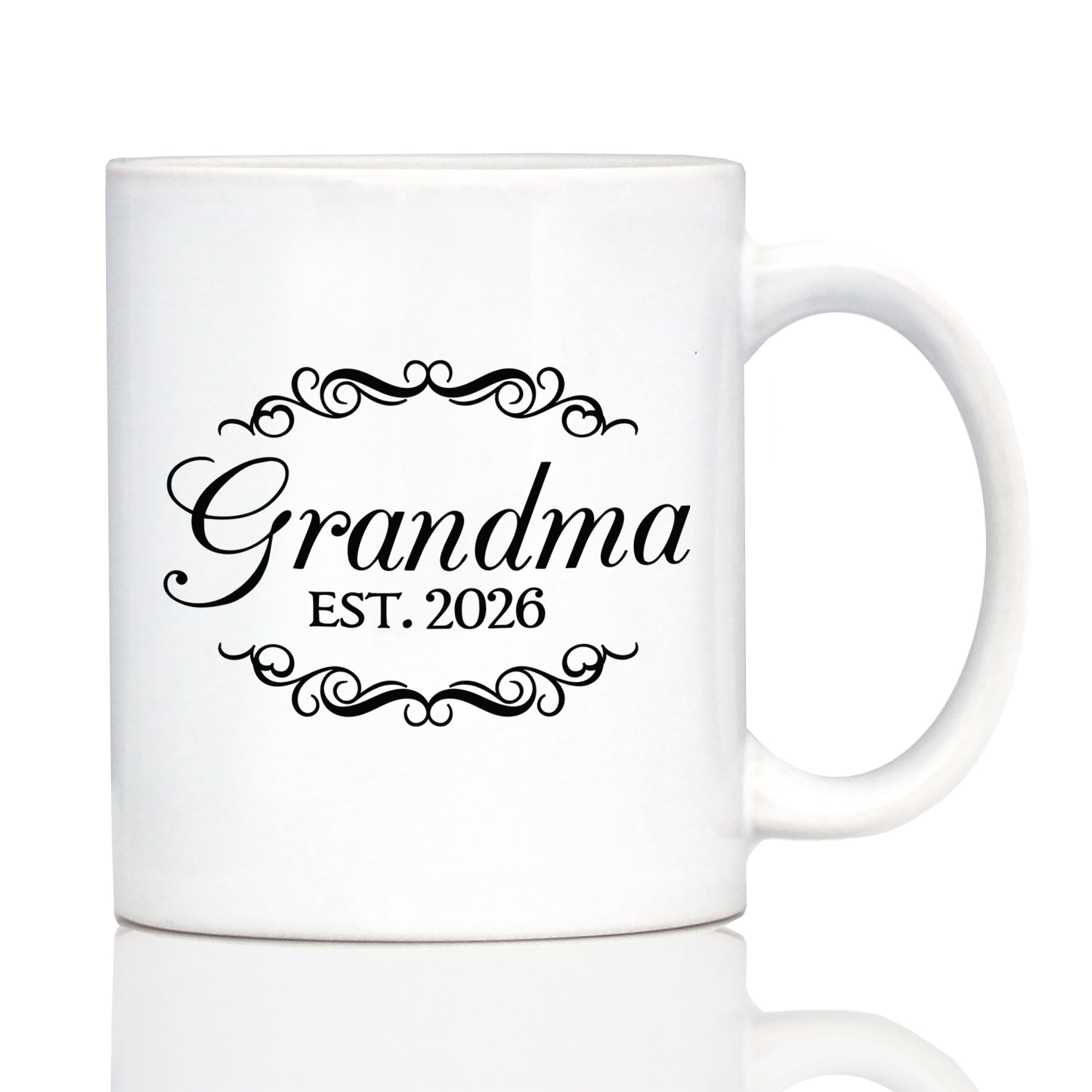 Grandma Est 2026 - Coffee Mug - New Grandmother Gift for First Time Grandparents - Decorative White Ceramic Coffee Cup