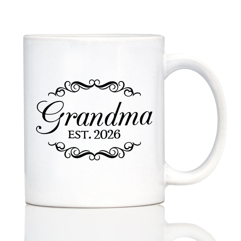 Grandma Est 2026 - Coffee Mug - New Grandmother Gift for First Time Grandparents - Decorative White Ceramic Coffee Cup