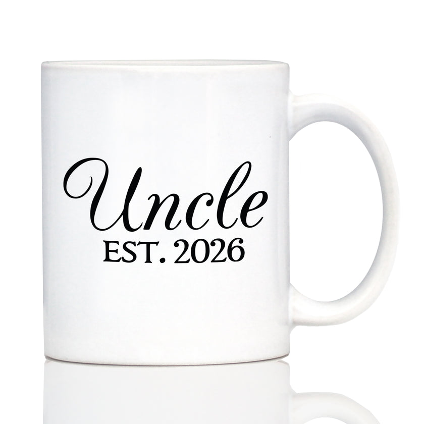 Uncle Est 2026 - Coffee Mug - New Uncle Gift for First Time Uncles - Decorative White Ceramic Coffee Cup