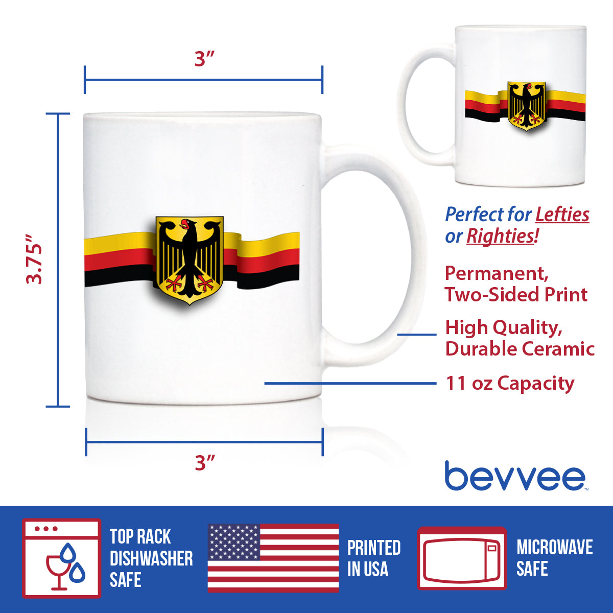 German Flag Coffee Mug - Country Pride Themed Drinking Decor and Gifts for Germans