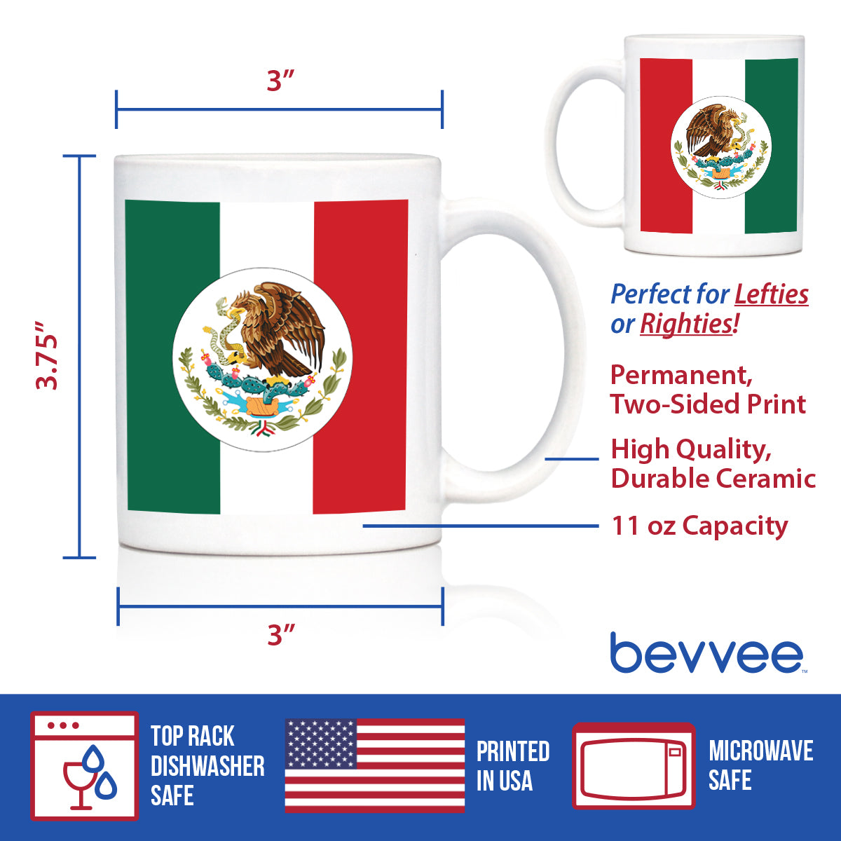 Mexico Flag Coffee Mug - Country Pride Themed Drinking Decor and Gifts for Mexicans