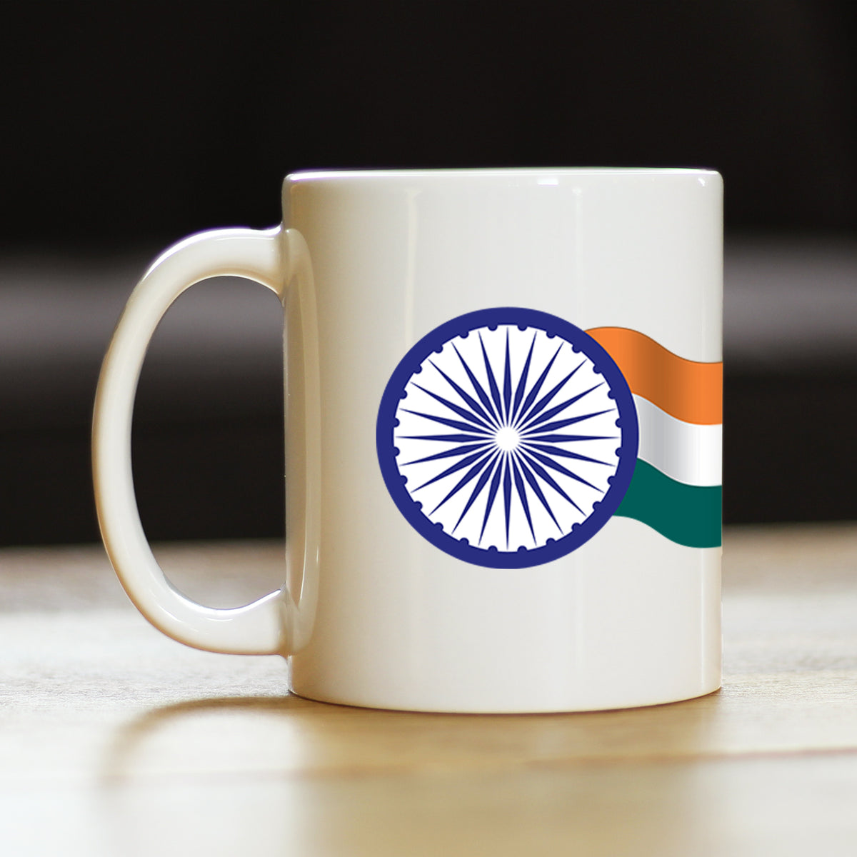 India Flag Coffee Mug Indian Gifts and Souvenirs White Ceramic Coffee Cup