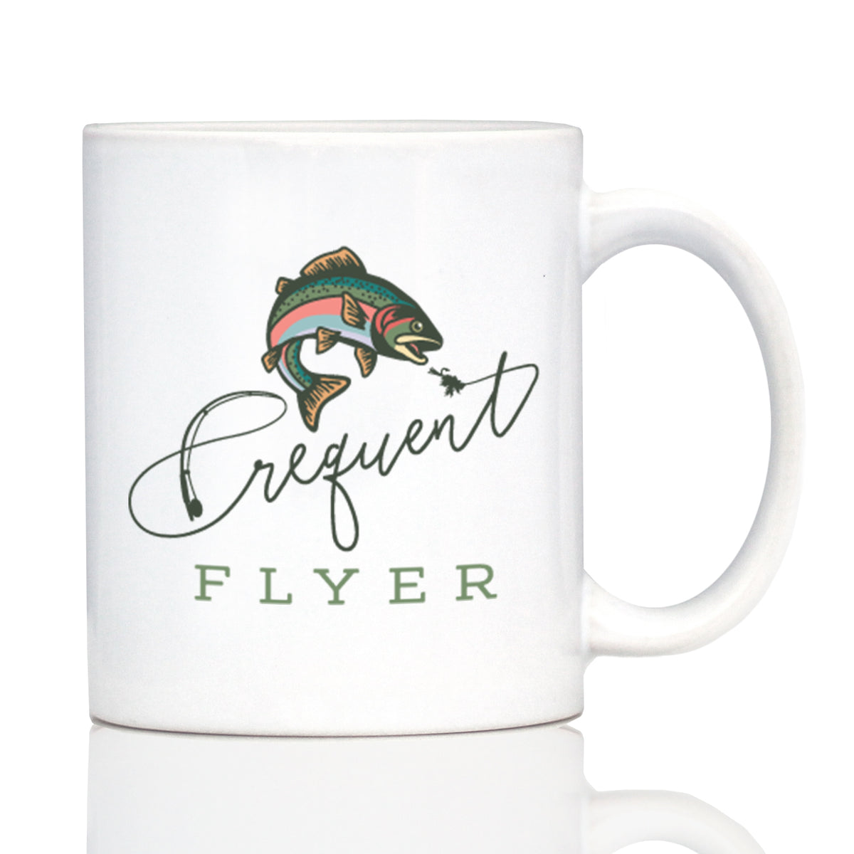 Frequent Flyer Coffee Mug Fly Fishing Accessories and Gifts White Ceramic Coffee Cup