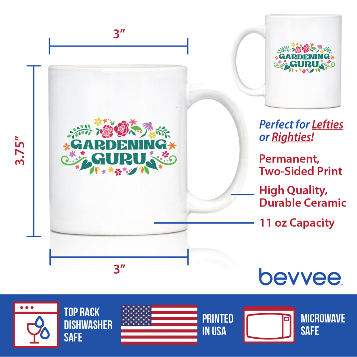 Gardening Guru Coffee Mug Gardening Gifts for Gardeners White Ceramic Coffee Cup