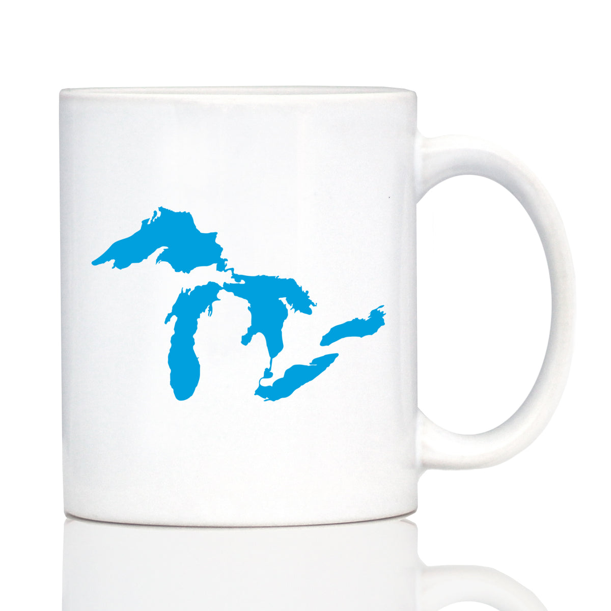 Great Lakes Map Coffee Mug - Unique Art Gifts for Midwestern Women &amp; Men
