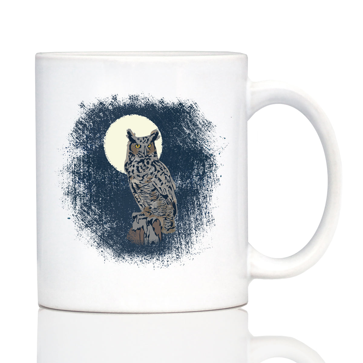 Great Horned Owl Coffee Mug Owl Decor and Bird Lover Gifts White Ceramic Coffee Cup
