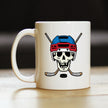 Hockey Skull Coffee Mug Hockey Gifts for Coach or Players White Ceramic Coffee Cup