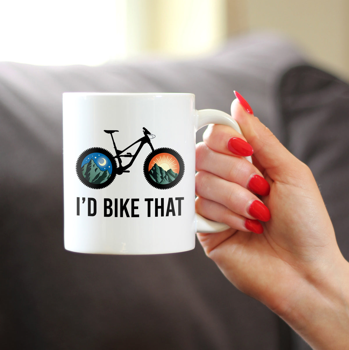 I&#39;d Bike That Coffee Mug - Bicycle Themed Decor and Gifts for Mountain Bikers