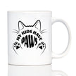 Kids Have Paws Cat Coffee Mug Gifts for Cat People White Ceramic Coffee Cup