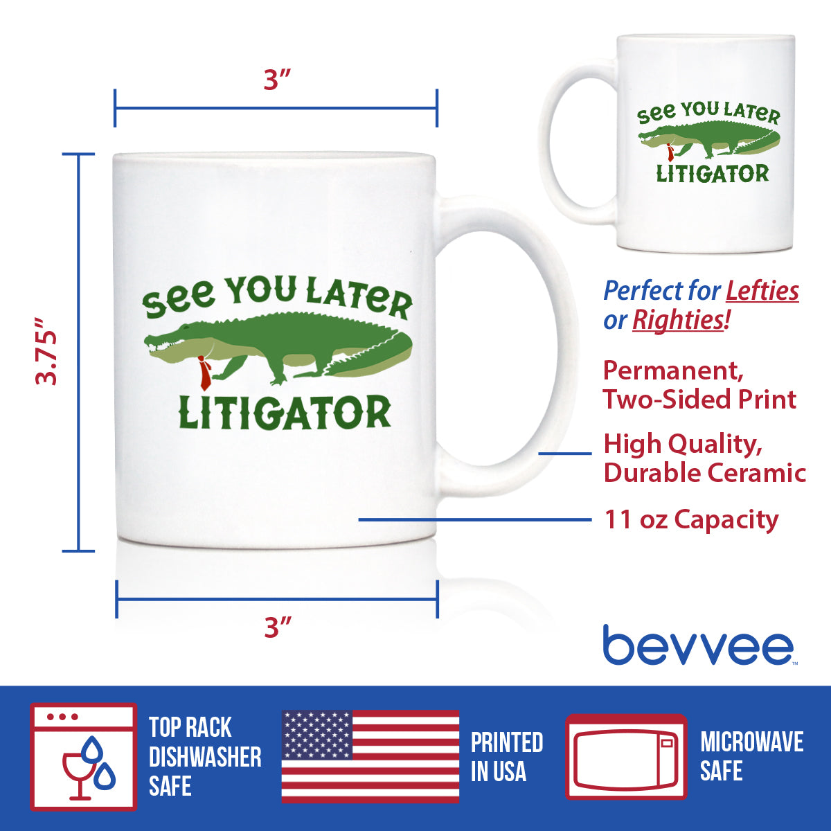 See You Later Litigator Coffee Mug - Funny Lawyer Gifts for Attorneys and Law School Graduates