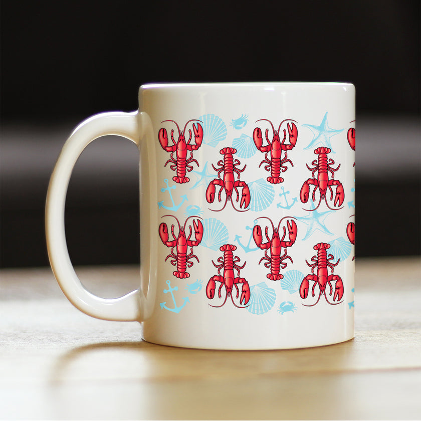 Lobster 2 Coffee Mug Lobster Gifts, Maine Souvenirs and Decor  White Ceramic Coffee Cup