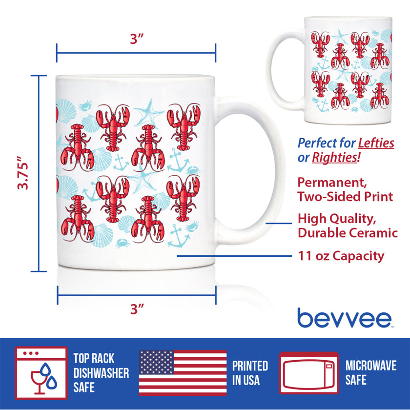 Lobster 2 Coffee Mug Lobster Gifts, Maine Souvenirs and Decor  White Ceramic Coffee Cup