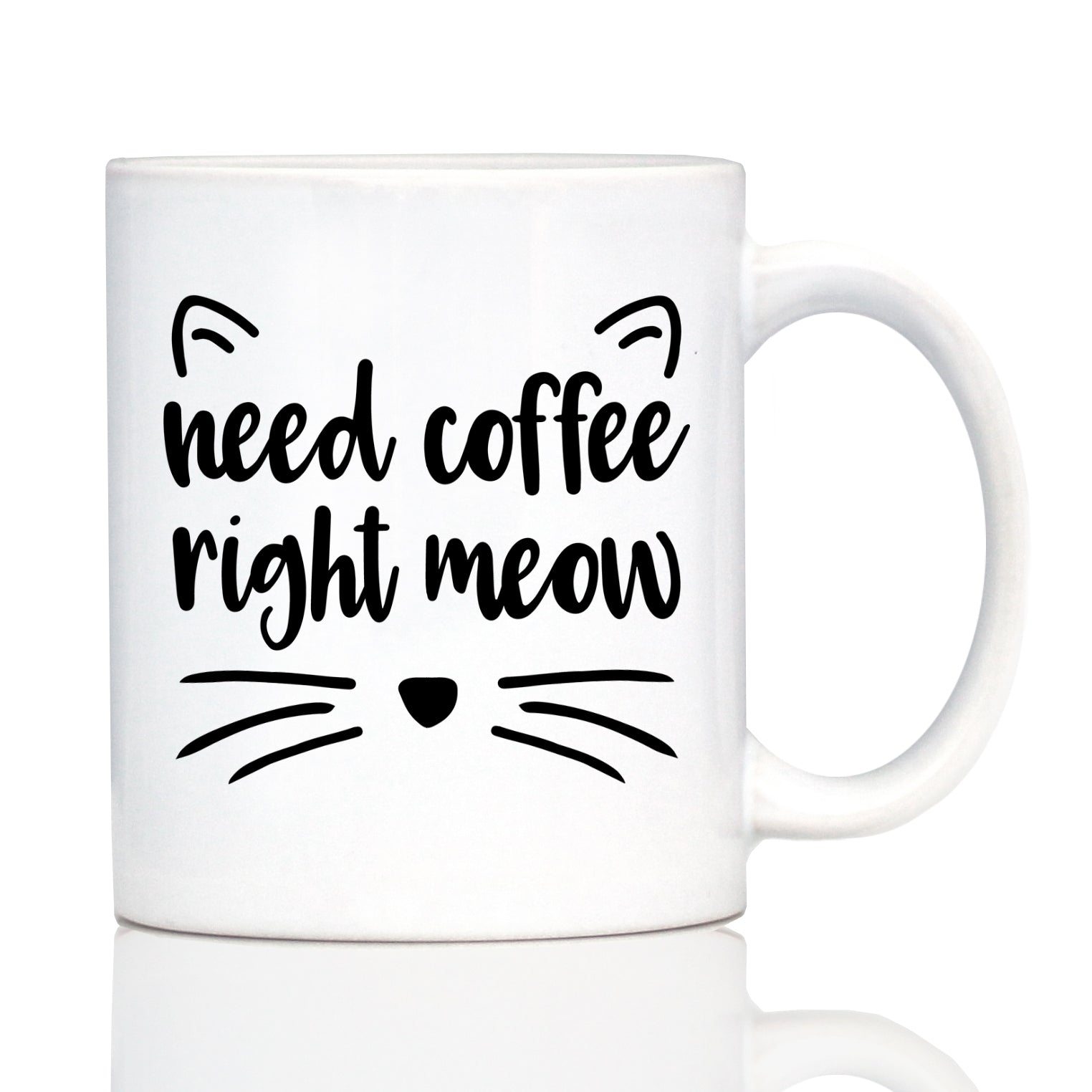 Need Coffee Right Meow - Funny Cat Themed Coffee Mug Gifts & Decor