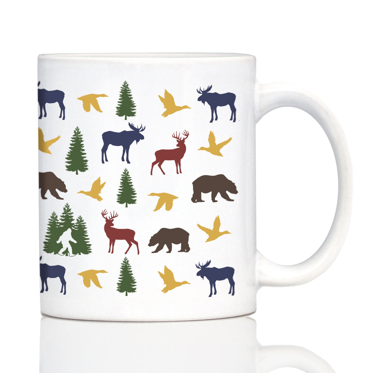 Rustic Outdoor Animals Coffee Mug - Nature Lovers Gifts for Women &amp; Men - Large 15oz &amp; 11oz White Ceramic Mugs