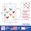 Origami Paper Crane Coffee Mug Japanese Decor and Gifts White Ceramic Coffee Cup