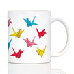 Origami Paper Crane Coffee Mug Japanese Decor and Gifts White Ceramic Coffee Cup