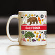 California Flag Pattern Coffee Mug California Gifts and Souvenirs White Ceramic Coffee Cup