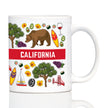 California Flag Pattern Coffee Mug California Gifts and Souvenirs White Ceramic Coffee Cup