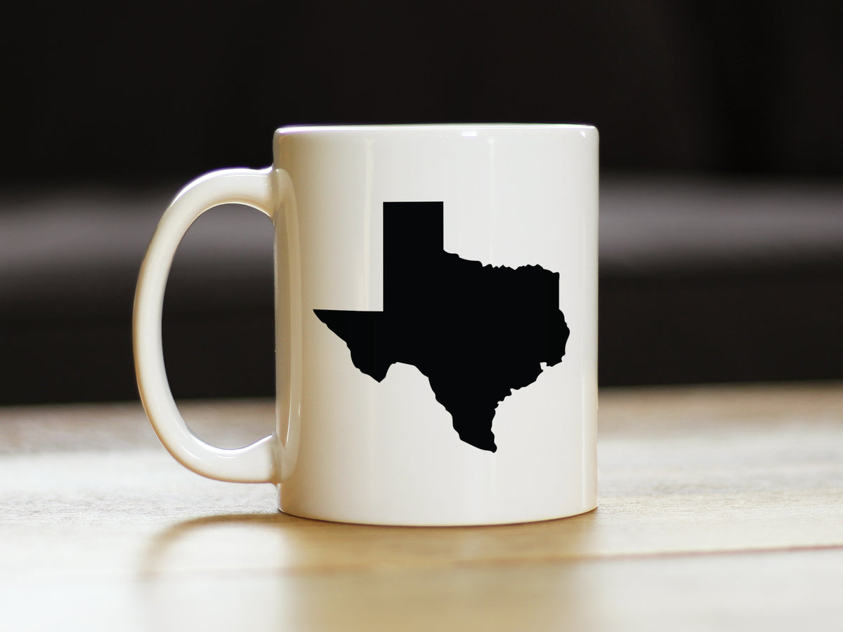 Texas State Outline Coffee Mug - State Themed Drinking Decor and Gifts for Texans