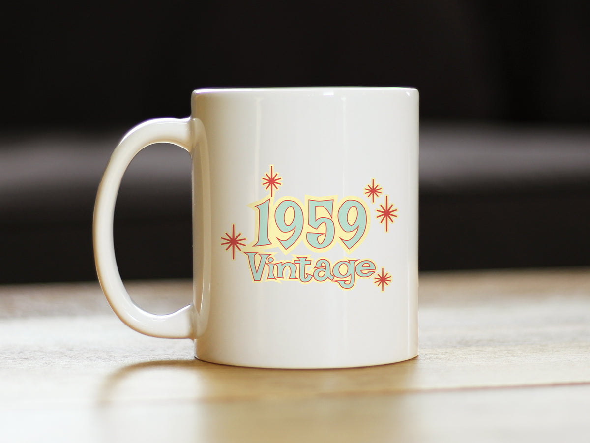 Vintage 1959 - Fun 65th Birthday Coffee Mug Gifts for Men &amp; Women Turning 65 - Retro Coffee Cups
