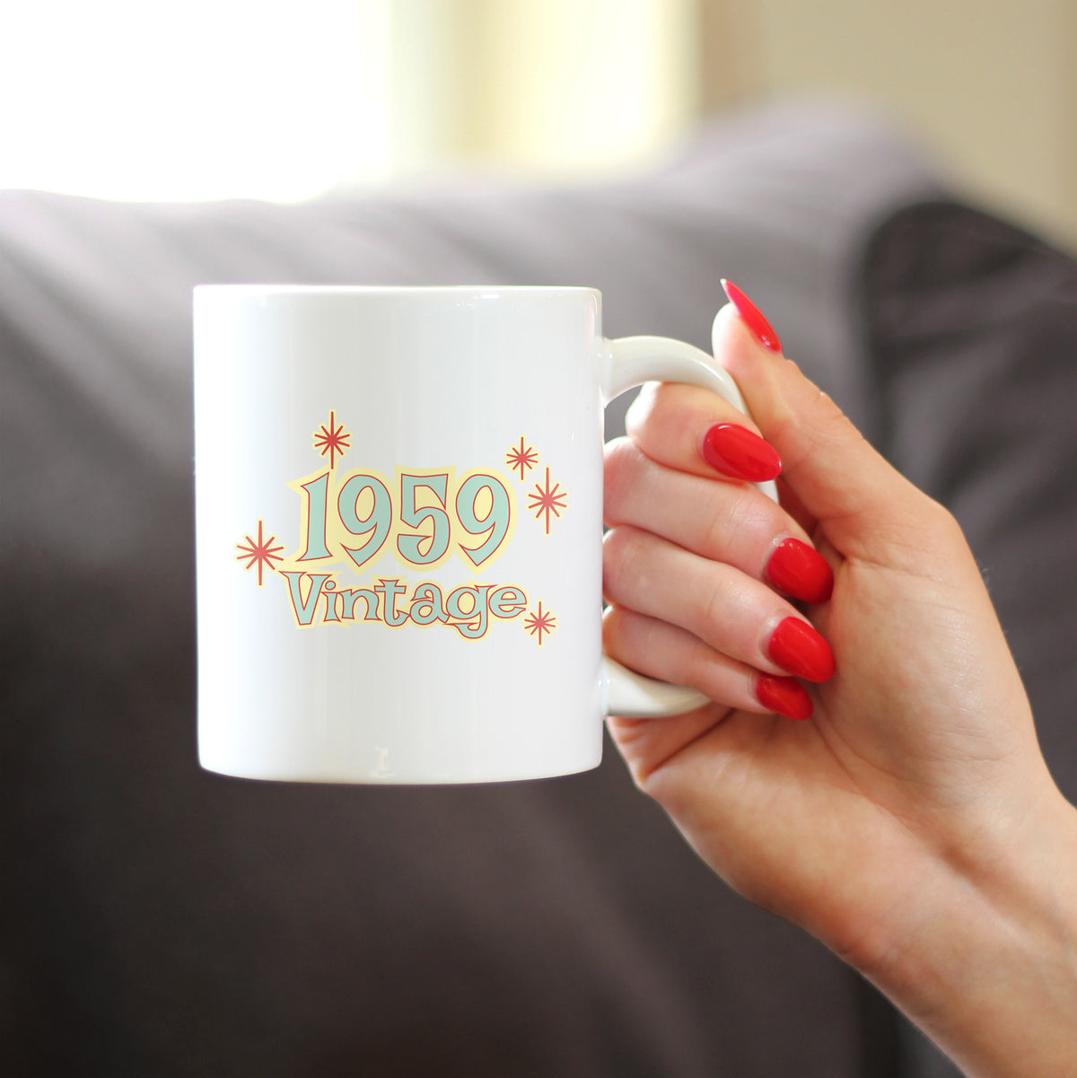 Vintage 1959 - Fun 65th Birthday Coffee Mug Gifts for Men &amp; Women Turning 65 - Retro Coffee Cups