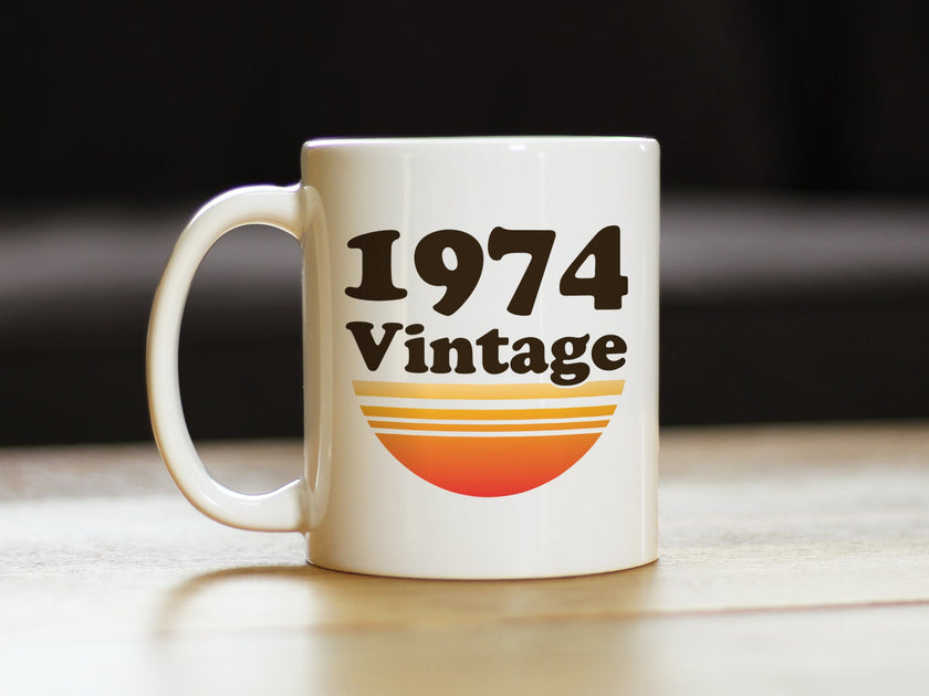 Vintage 1974 - Fun 52nd Birthday Coffee Mug Gifts for Men & Women Turning 52 - Retro Coffee Cups
