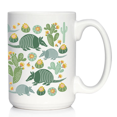 Armadillo Coffee Mug Texas Gifts and Souvenirs White Ceramic Coffee Cup