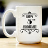 Happy 5th Anniversary Coffee Mug Gifts 5 Year Anniversary Art Deco Party Decor White Ceramic Coffee Cup