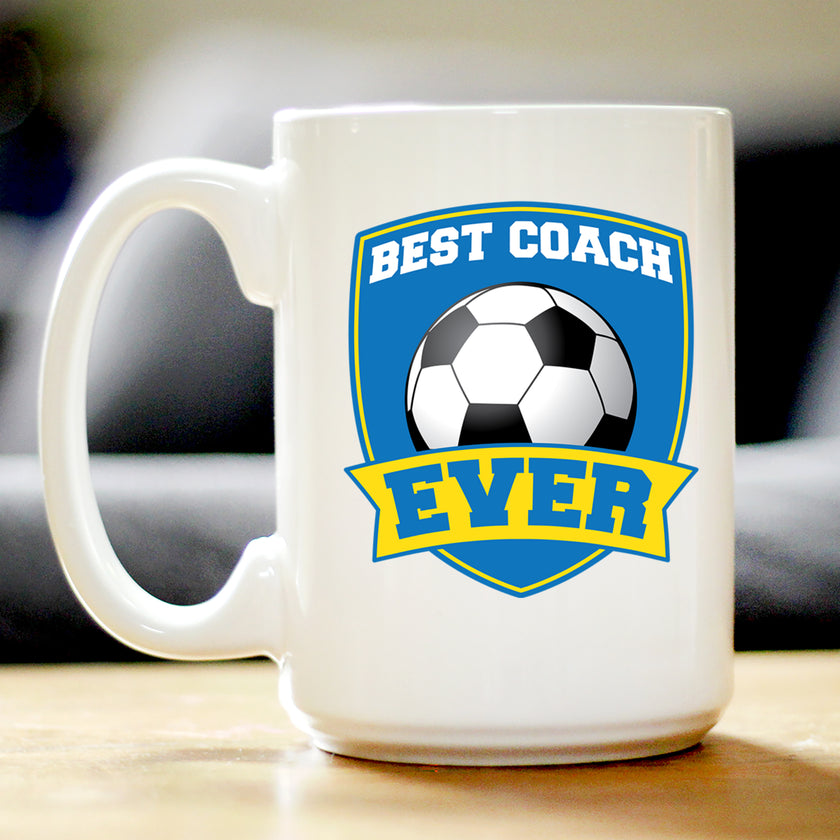 Soccer Coach Gifts for Coaches Coffee Mug Best Coach Ever White Ceramic Coffee Cup