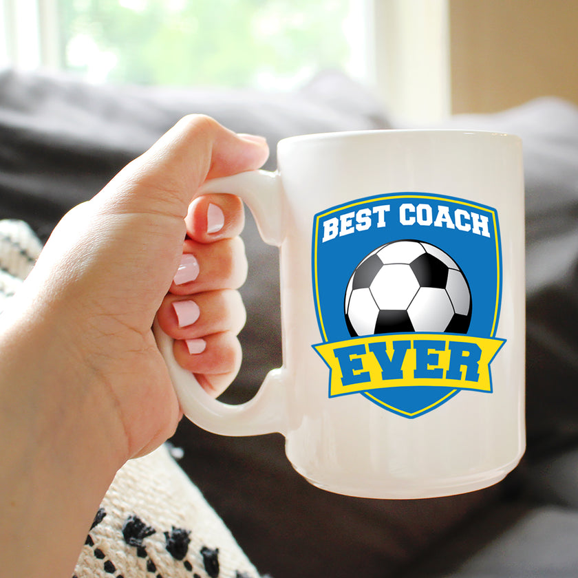 Soccer Coach Gifts for Coaches Coffee Mug Best Coach Ever White Ceramic Coffee Cup
