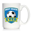 Soccer Coach Gifts for Coaches Coffee Mug Best Coach Ever White Ceramic Coffee Cup