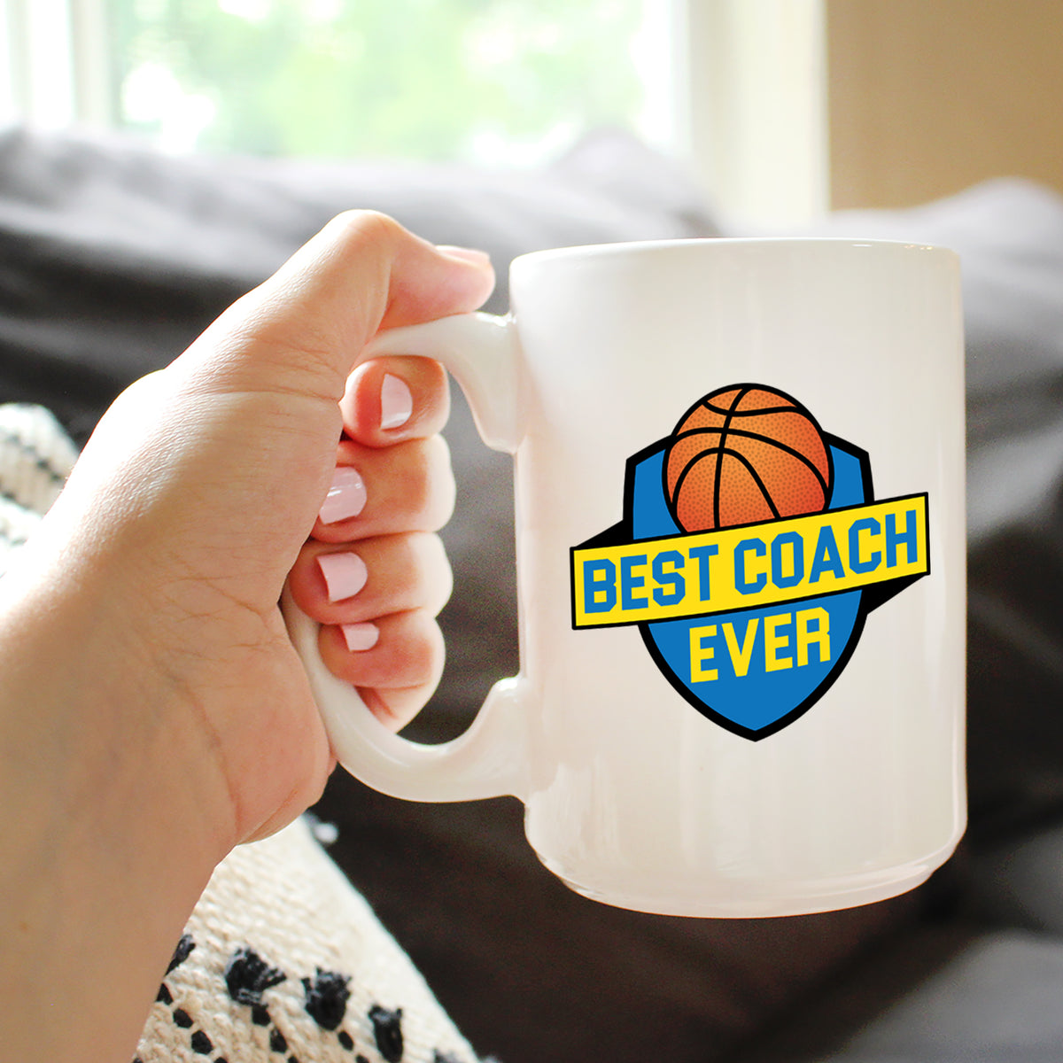 Basketball Coach Gifts for Coaches Coffee Mug Best Coach Ever White Ceramic Coffee Cup