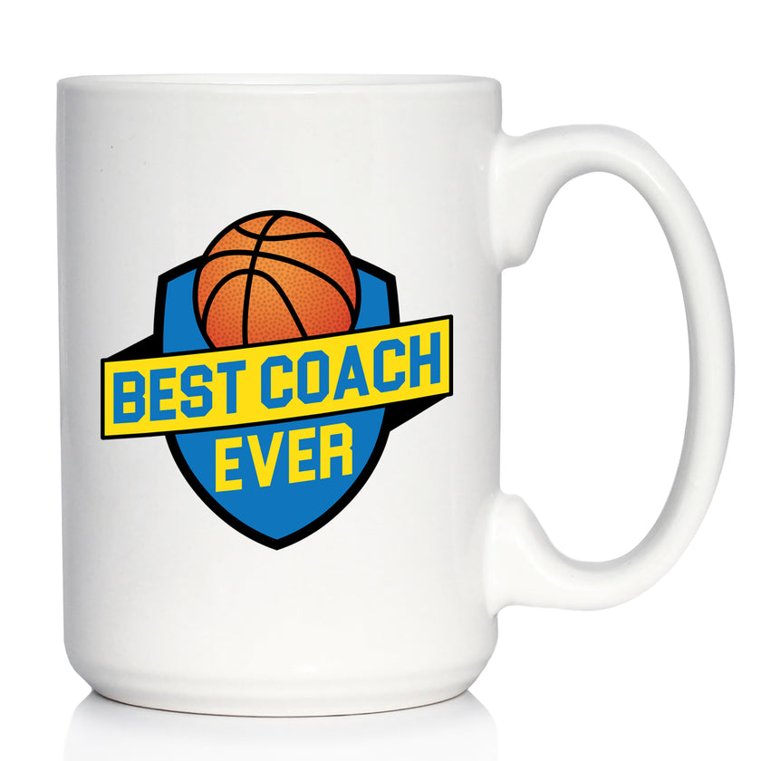 Basketball Coach Gifts for Coaches Coffee Mug Best Coach Ever White Ceramic Coffee Cup