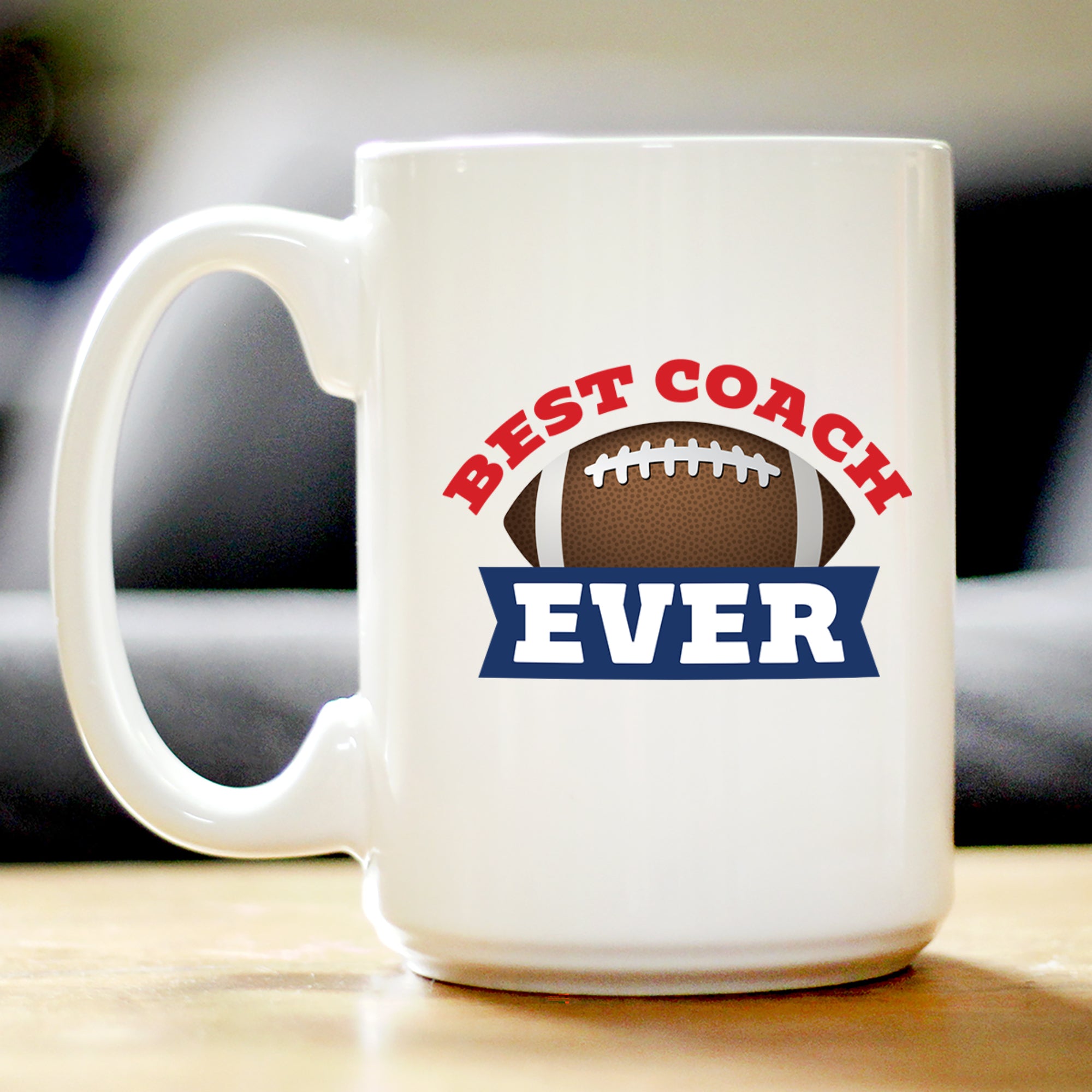 Coach Gifts for Football Coaches Coffee Mug Best Coach Ever White Ceramic Coffee Cup