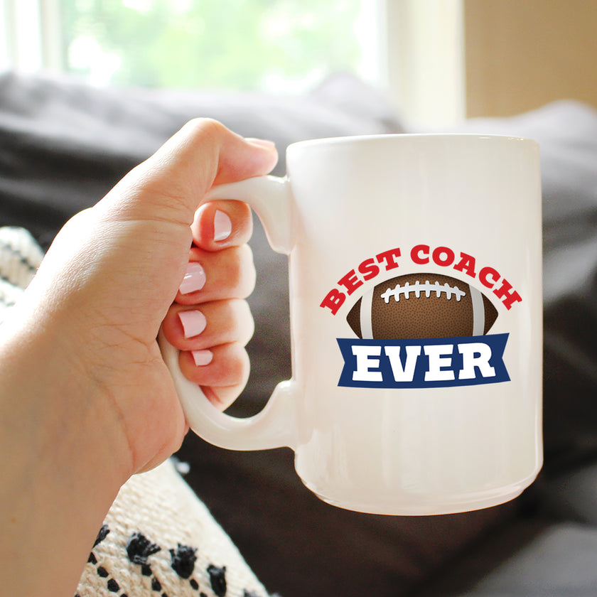 Coach Gifts for Football Coaches Coffee Mug Best Coach Ever White Ceramic Coffee Cup