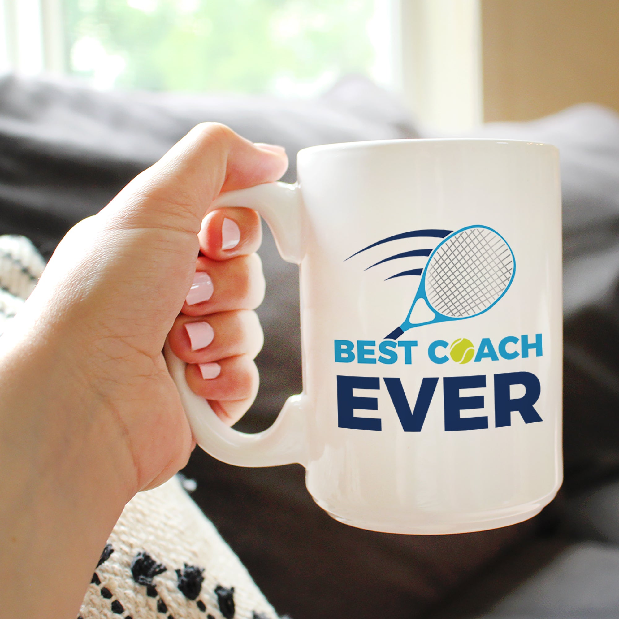 Tennis Coach Gifts for Coaches Coffee Mug Best Coach Ever White Ceramic Coffee Cup