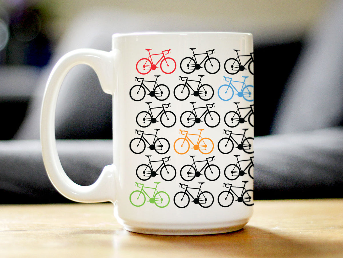 Bicycle Coffee Mug - Unique Road Biking Themed Decor and Gifts for Cyclists