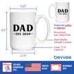 Dad Est 2024 - New Father Coffee Mug Gift for First Time Parents - Bold