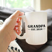 Grandpa Est 2024 - New Grandfather Coffee Mug Gift for First Time Grandparents - Bold