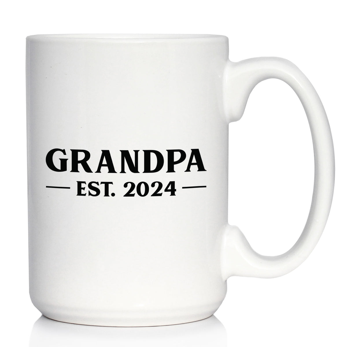 Grandpa Est 2024 - New Grandfather Coffee Mug Gift for First Time Grandparents - Bold