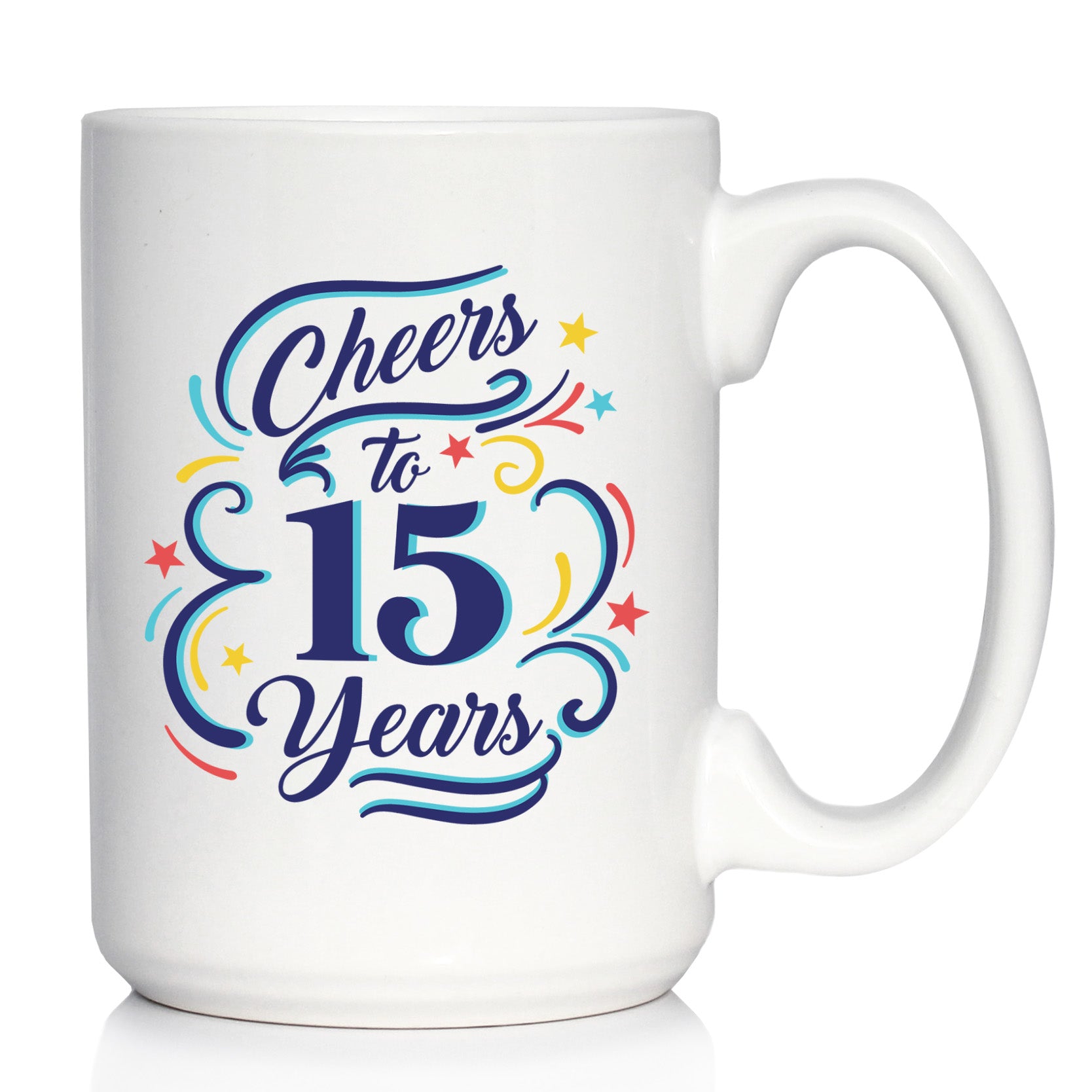 Cheers to Years - Anniversary Party Cups & Decor - Engraved Glasses & Color Ceramic Coffee Mugs