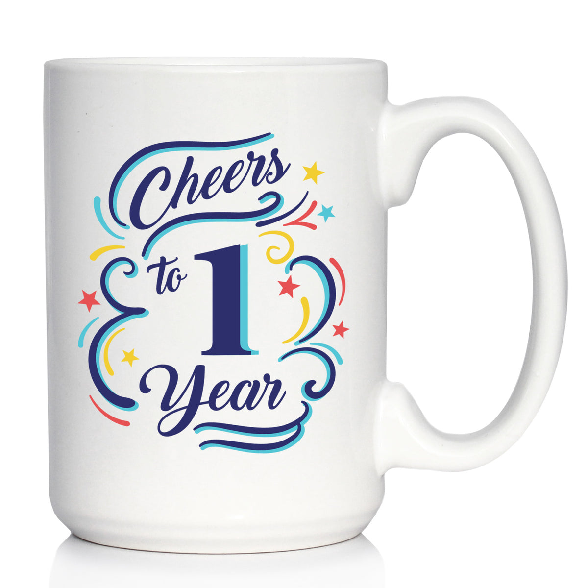Cheers to 1 Year - Coffee Mug Gifts for Women &amp; Men - 1st Anniversary Party Decor