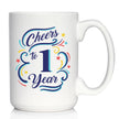 Cheers to Years - Anniversary Party Cups & Decor - Engraved Glasses & Color Ceramic Coffee Mugs