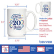 Cheers to 20 Years - Coffee Mug Gifts for Women & Men - 20th Anniversary Party Decor