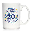 Cheers to Years - Anniversary Party Cups & Decor - Engraved Glasses & Color Ceramic Coffee Mugs